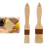 2 Pcs Backpinsel Naturborsten,Pinsel Küche,Kuchenpinsel,Kochpinsel,Grillpinsel,Mit Langem...