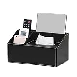 Moderne Rechteckige Tissue Box Cover,3-Fächer Tissue Storage Box,Multifunktionale Tablet Stand...