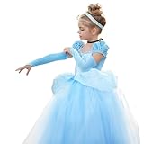 THYTHM Cinderella Kleid Kostüme Prinzessin Dress Up Cosplay Fancy Party Outfit für Mädchen Blau