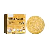 Shampoo-Seifenbox, Shampoo, Kuchenseife, Ölseife, Haarwuchs-Shampoo, 60 g Bio Keratin (Yellow, One...