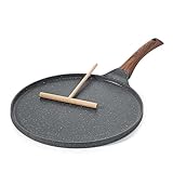 SENSARTE Crepe Pfanne 26cm Antihaftpfanne Omlettpfanne Pfannkuchen flache Pfanne mit Schweizer...