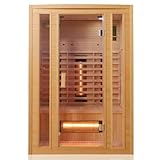 Tronitechnik® Infrarotkabine Infrarotsauna Manila 130cm x 100cm 1-2 Person aus Hemlock Holz mit 6X...