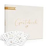 Gästebuch Hochzeit, Sticker Hochzeit Gästebuch, 100 Seiten Hochzeitsgästebuch, Beige Gästebuch,...