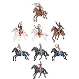 TOYANDONA 8 Stück Indianer Figuren Spielset, Indianer Actionfigur mit Pferd, Wild West Cowboy...