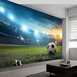 Sportstil Fototapete Tapete B250 x H175 cm, Fußballfeld Wiese Fußball Fotografie Vliestapete...