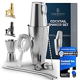EMPATION Cocktail Shaker, 8-teiliges Cocktail Set - 825ml Boston Shaker aus Edelstahl,...