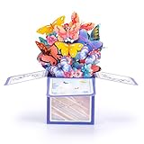 Große Schmetterling Pop Up Karte - Elegantes 3D Floral Design (21.6 cm x 26.7 cm, Lila mit...