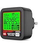 YOJOCK Steckdosentester mit RCD-Prüfung und LCD-Voltage-Display, 6 Arten von Fehlerdiagnose,...