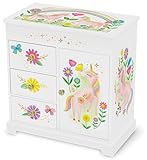 Musikalisches Prinzessin-Schmuckkästchen für Mädchen - Kinder Spieluhr mit Spiegel, Prinzessin...