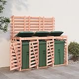 LAPOOH Mülltonnenbox für 3 Tonnen Massivholz Douglasie, Mülltonnenverkleidung, Gartenbox,...