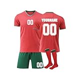 Personalisierte Football Trikot für Kinder und Erwachsene Fußballtrikot-Set aus Tshirts, Shorts...