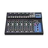 7 Kanal Audio Mischpult Konsole Verstärker Bluetooth USB DJ Live Mixer für Studio Aufnahmestudio