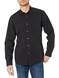 Amazon Essentials Regular-Fit Long-Sleeve Solid Shirt Hemd, Washed Black, Large