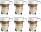 LEONARDO HOME Senso Latte-Macchiato Tasse, Kaffee-Gläser mit Henkel, spülmaschinengeeignete...
