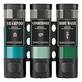Luxspire Shampoo- und Conditioner-Spender, bohrerloser Wand-Duschseifenspender mit 3 Kammern und...