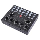 FUNOMOCYA Externe Soundkarte mit Bunter Beleuchtung Dj Equipment Live Soundkarte Voice Changer...