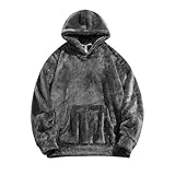 Caxndycing Kapuzenpullover Herren Locker Lässige Fleecepullover mit Taschen Modische Bequemer...