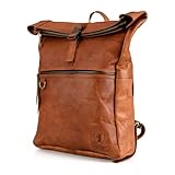 Berliner Bags Vintage Rucksack Utrecht XL aus Leder, Fahrradrucksack mit Laptopfach für Damen und...
