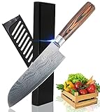 Kitory Santoku Messer 13 cm Klinge, Japanisches Santokumesser kleines Kochmesser Sushi Messer Extrem...