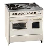 GURARI Elektro Standherd GCH E 912 DF Cr r Glaskeramik Herd 90 cm Creme Range Cooker Elektro...