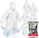 Travelfreund® 8x Einweg & Einmal Regenjacke mit Kaputze - Einheitsgröße - Regencape - Regenponcho...