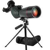 Spektiv mit Stativ 25-75x70, HD BAK4 Prisma FMC Monokular Handy Adapter Abgewinkeltes Okular...
