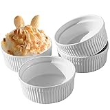 Cinf® 296ml Soufflé Creme Brulee Bowls Set of 4 Schälchen aus Keramik Ofenfeste Förmchen...