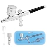 XDOVET Airbrush Kit Dual-Action Schwerkraft Air Brush mit 0,3mm und 1/4 oz. für Modelle, Kunst