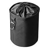 Aufhängbar Wäscheklammerbeutel, 15x20cm Schwarz Wäscheklammer Beutel mit Karabinern und...