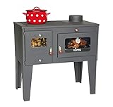 Kaminofen mit Backfach und Herdplatte Alegra 93894 6 kW Kamin Mehrfachbelegung Holzofen Ofen Holz...