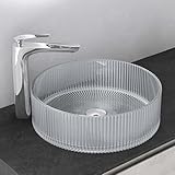 Mai & Mai Waschbecken Glas Aufsatzwaschbecken Glaswaschbecken Handwaschbecken Waschschale Rund...