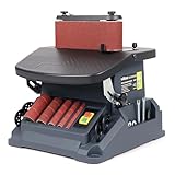 Wiltec oszillierender Spindelschleifer 500 W neigbar bis 45°, Bandschleifer mit 5 Schleifhülsen...