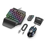Einhand-RGB--Tastatur und Maus mit Hintergrundbeleuchtung, USB-Kabel, -Tastatur-Set mit Mäusen,...