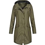 Chanpning Regenjacke Damen, Übergangsjacke Damen Günstig Dünn Gefüttert Regenjacke Regenponcho...