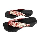 LIFKOME Japanische Clog Sandalen Damen Sommer Holz Flip Flops Traditionelle Zehentrenner Rutschfest...