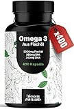 Omega 3 Kapseln Hochdosiert - 400 Kapseln mit 2000mg - EPA 360mg & DHA 240mg Fischöl pro...