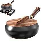 Induktionskochtopf – Pfanne mit flachem Boden mit Deckelspatel | Töpfe ohne Stiel |...