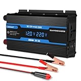 2200W Spannungswandler, Wechselrichter DC 12V auf AC 230V, Auto-Wechselrichter, mit LCD-Display, mit...