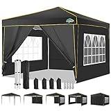 COBIZI Pavillon 3x3 Wasserdicht Stabil Winterfest Partyzelt, Faltpavillon 3x3 mit 4 Seitenteilen...