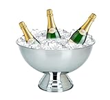 mucHome XXL Champagnerschale aus Edelstahl ⌀40cm Sektkühler Schale Getränke Champagner Wein Sekt...