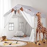 besrey 2 IN 1 Kinderzelt, Kinder Spielhaus Indoor mit Matte und Lichtern, Kinder Bettzelt,Spielzelt...