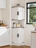 FiveWillowise Eckschrank, Hochschrank Schmal, Küchenschrank Hoch, Mehrzweckschrank mit 4 Türen und...
