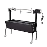 DEMA Spanferkelgrill Lammgrill Spießbratengrill Spanferkel Grill BBQ Grillwagen schwarz...