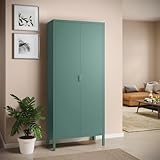 skølm Ituri Metallschrank Dunkelgrün – Kleiderschrank mit 6 Fächern & 2 Kleiderstangen –...
