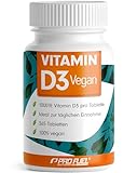 Vitamin D3 VEGAN 1000 IE - 365 Tabletten - Jahresvorrat Vitamin D3 - optimal hochdosiert - für...