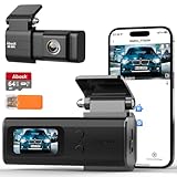 abask Dashcam Auto, Dashcam 4K WiFi mit App-Steuerung, Sprachalarm, Dash Cam mit 64GB SD-Karte,...