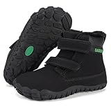 SAGUARO Winter Barfußschuhe Kinder Warm Gefütterte Winterschuhe Wasserdicht Barfuß Winterboots...
