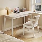 Computertisch aus Massivholz mit Schubladen, moderner Home-Office-Schreibtisch, Holz-Schreibtisch...