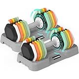 SKOK 25 kg Paar bunte verstellbare Hanteln Set, verstellbare Gewichte Hanteln Set für Männer und...