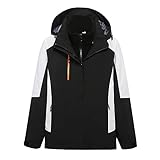 Wyongtao Regenjacke Damen Wasserdicht Outdoorjacke 3-in-1 Skijacke mit Fleecejacke Wasserdichte...